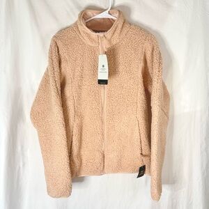 NWT Champion Peach Colored Cozy Soft Sherpa Zip-Front Jacket — Size Medium
